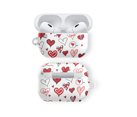 Romantic Heart Sketch - Airpods Skal