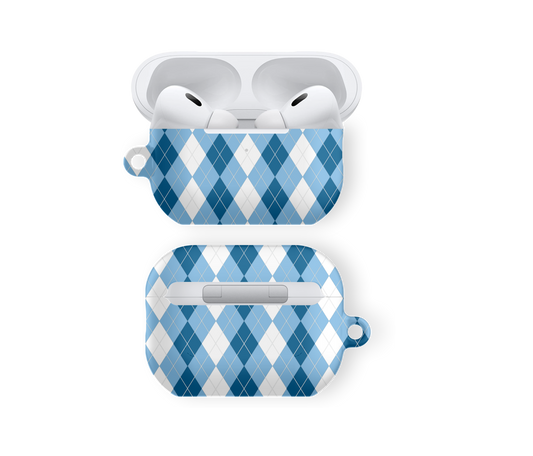 Cozy Blue Argyle Vibe - Airpods Skal