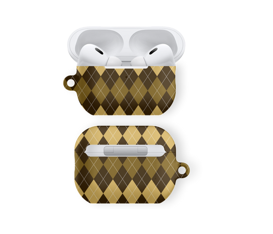 Cozy Brown Argyle Vibe - Airpods Skal