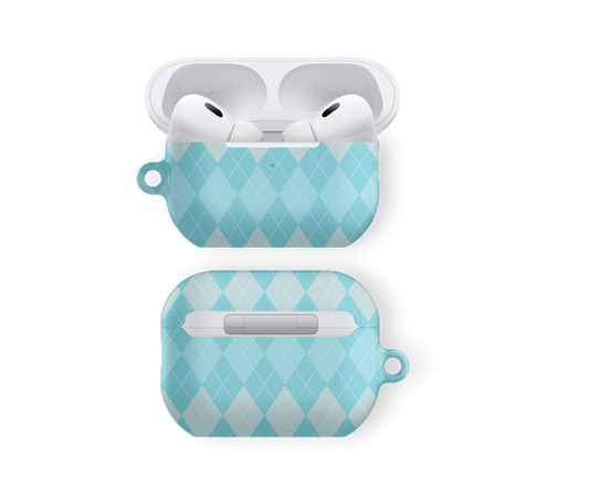 Cozy Light Blue Argyle Vibe - Airpods Skal