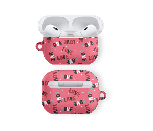 Pink Love Typography - Airpods Skal
