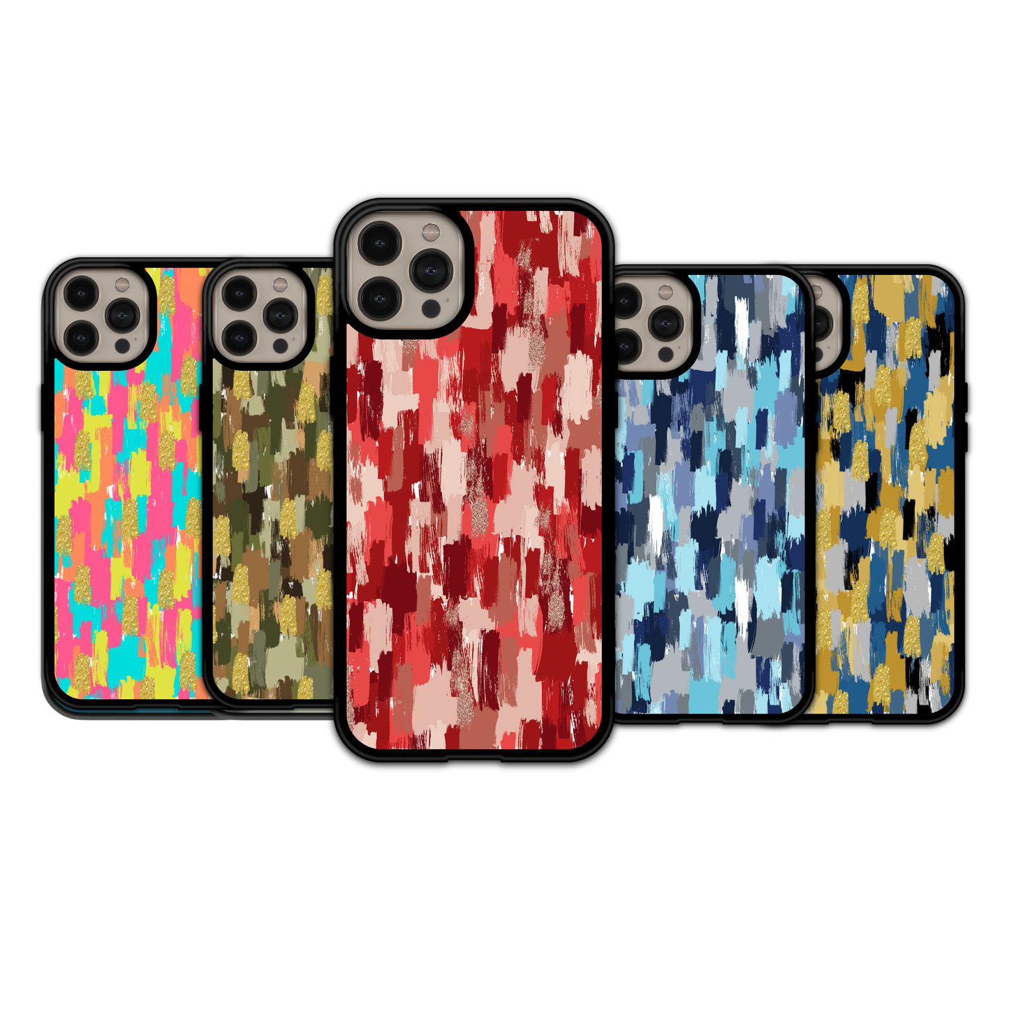 Crimson & Rose Gold Brushstroke | iPhone | Samsung | Huawei | Google Pixel | Xiaomi