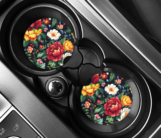 Vintage Floral (2-pack) Bilunderlägg för mugghållare