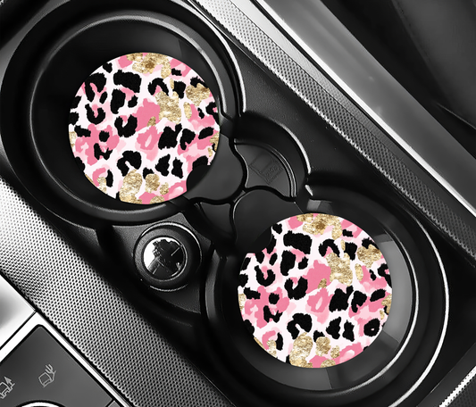 Glamour Pink & Gold ( (2-pack) Bilunderlägg för mugghållare