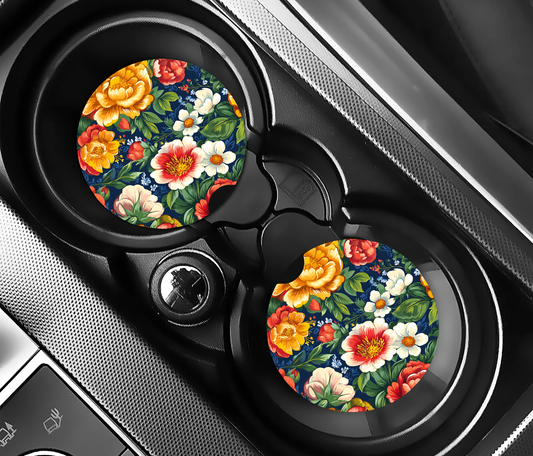 Blomsterprakt (2-pack) Bilunderlägg för mugghållare