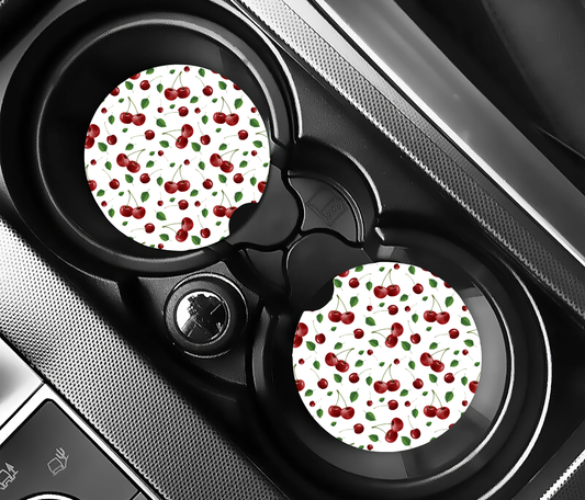Fresh Cherry (2-pack) Bilunderlägg för mugghållare
