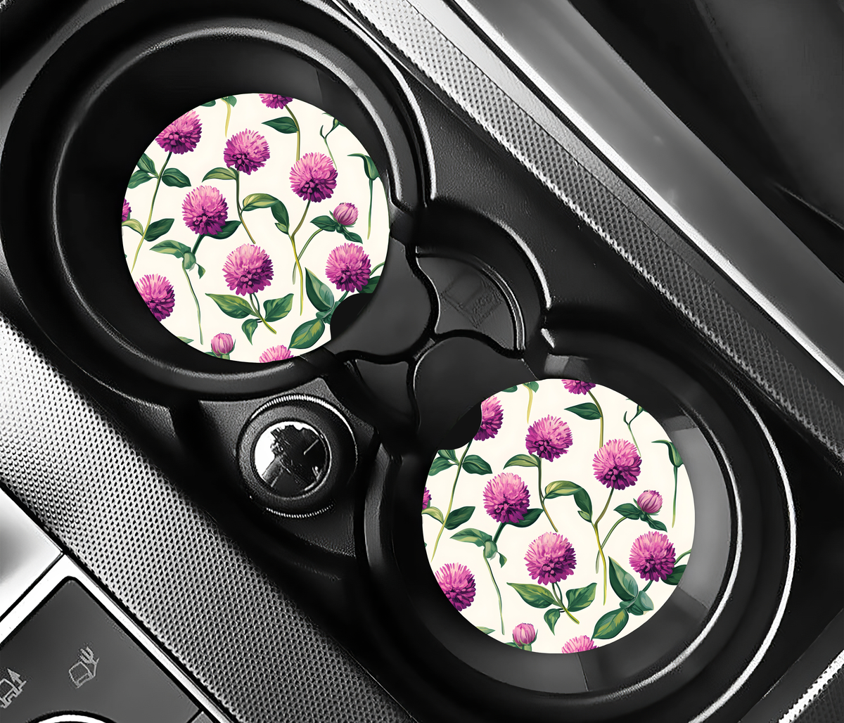 Pink Clover Botanical (2-pack) Bilunderlägg för mugghållare