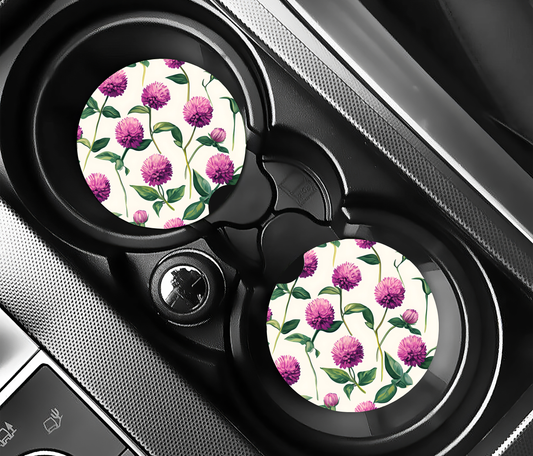 Pink Clover Botanical (2-pack) Bilunderlägg för mugghållare