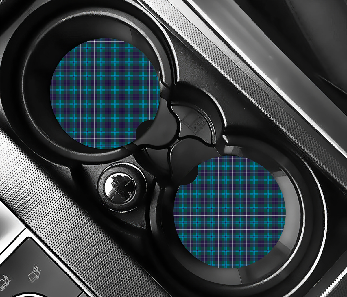 Highland Tartan Plaid ( (2-pack) Bilunderlägg för mugghållare