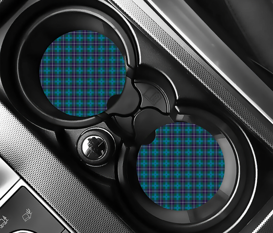 Highland Tartan Plaid ( (2-pack) Bilunderlägg för mugghållare
