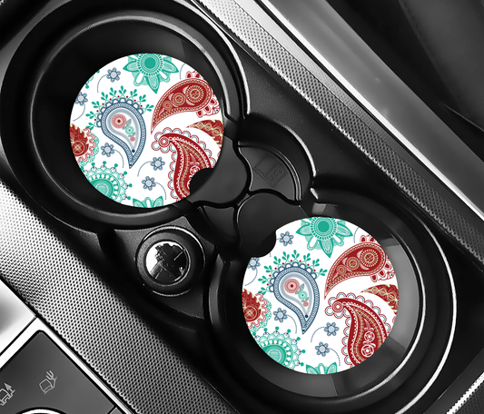 Artisan Paisley Serie (2-pack) Bilunderlägg för mugghållare