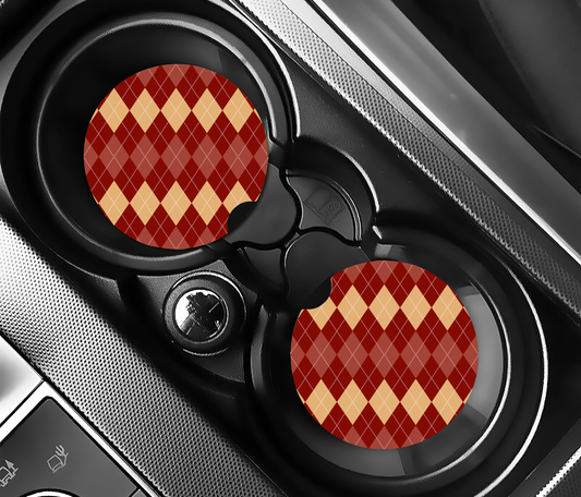 Preppy Red Diamond Style ( (2-pack) Bilunderlägg för mugghållare