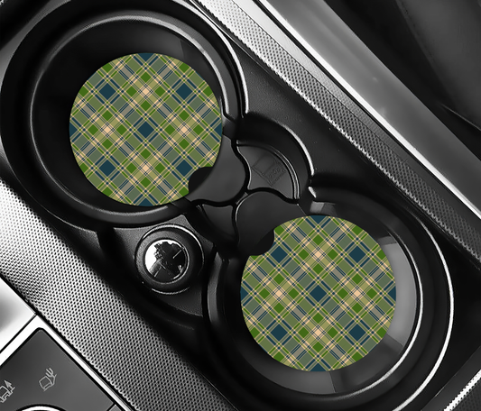 Heritage Green Plaid ( (2-pack) Bilunderlägg för mugghållare