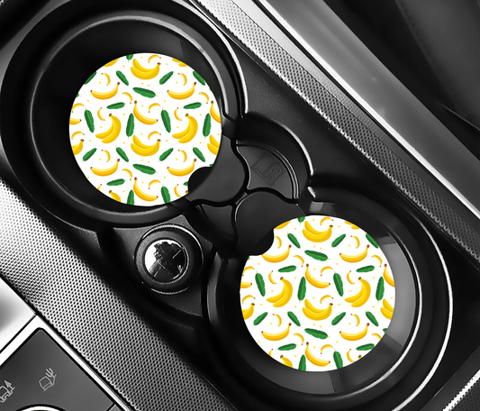 Tropical Banana Bunch ( (2-pack) Bilunderlägg för mugghållare