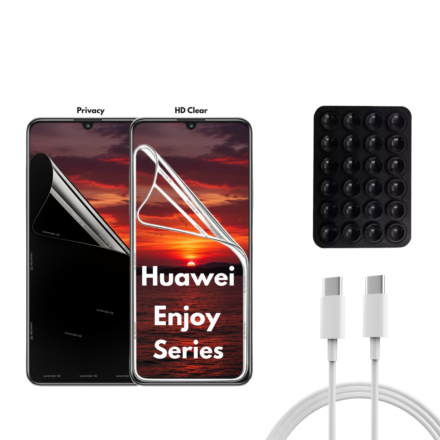Huawei Enjoy - 2 Pack - Perfekt skärmskydd för underhållning & Spel