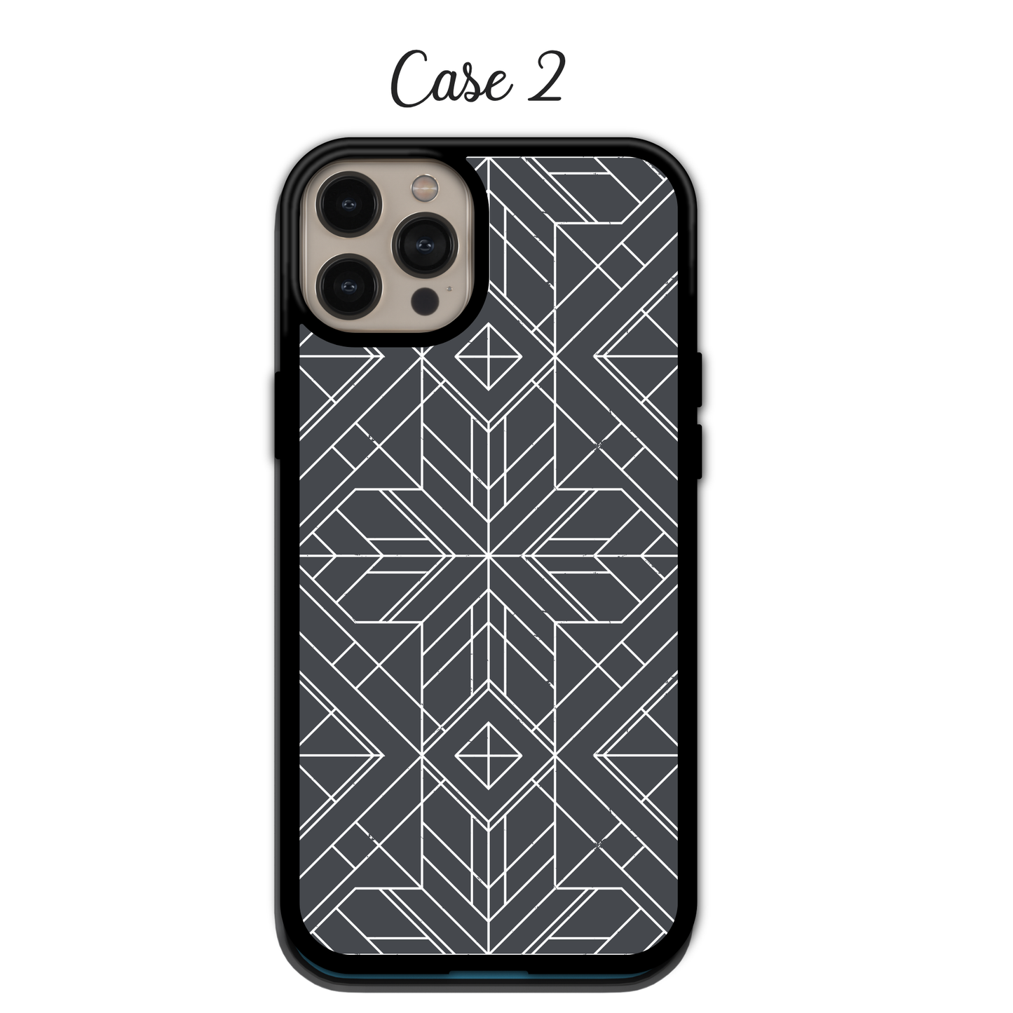 Modern Coral & Grey Geometric - iPhone,Samsung,Huawei,Google Pixel, Xiaomi