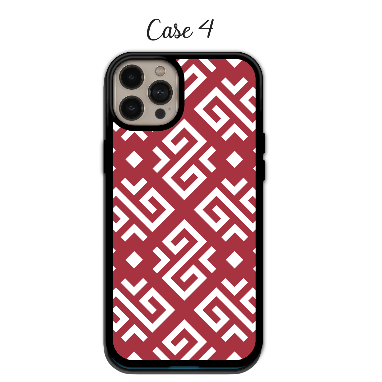 Modern Coral & Grey Geometric - iPhone,Samsung,Huawei,Google Pixel, Xiaomi