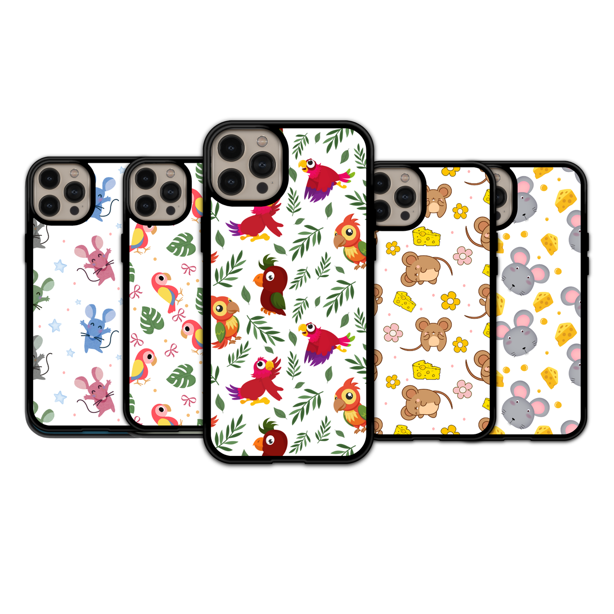 Playful Parrots & Mice | iPhone | Samsung | Huawei | Google Pixel | Xiaomi